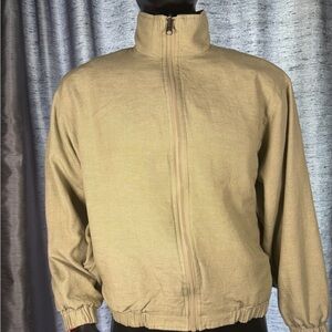 Vintage HEAD Golf Jacket/Windbreaker REV Classic Tan &Red Novelty Golf Side RARE